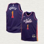 Maglia Devin Booker NO 1 Bambino Phoenix Suns Citta 2023-24 Viola