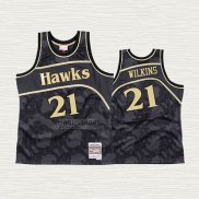 Maglia Dominique Wilkins NO 21 Atlanta Hawks Hardwood Classic 1986-87 Nero