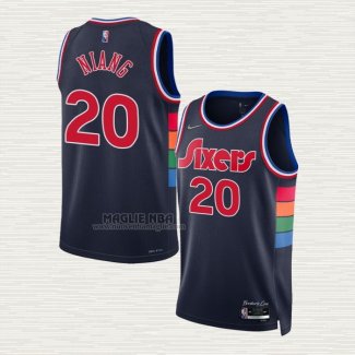 Maglia Georges Niang NO 20 Philadelphia 76ers Citta 2021-22 Blu