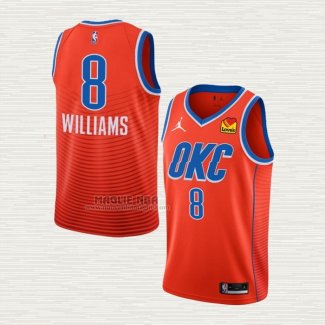 Maglia Jalen Williams NO 8 Oklahoma City Thunder Statement Arancione