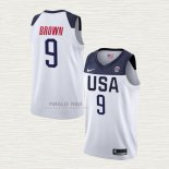 Maglia Jaylen Brown USA 2019 FIBA Basketball World Cup Bianco