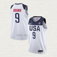 Maglia Jaylen Brown USA 2019 FIBA Basketball World Cup Bianco