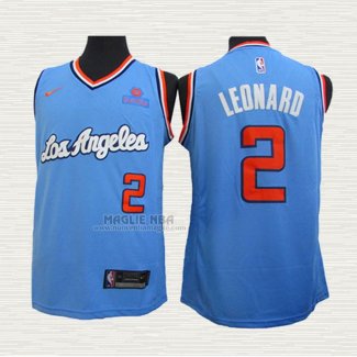 Maglia Kawhi Leonard NO 2 Los Angeles Clippers 2019-20 Blu