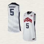 Maglia Kevin Durant NO 5 USA 2012 Bianco