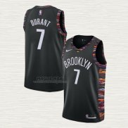 Maglia Kevin Durant NO 7 Brooklyn Nets Citta 2019-20 Nero