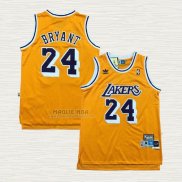 Maglia Kobe Bryant NO 24 Los Angeles Lakers Throwback Giallo