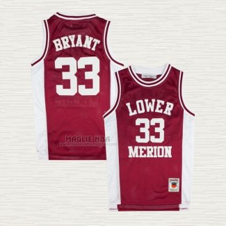 Maglia Kobe Bryant NO 33 Lower Merion Rosso