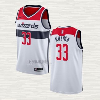 Maglia Kyle Kuzma NO 33 Washington Wizards Association 2020-21 Bianco