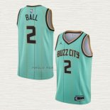 Maglia LaMelo Ball NO 2 Charlotte Hornets Citta 2020-21 Verde