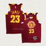 Maglia LeBron James NO 23 Cleveland Cavaliers Citta Rosso