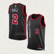 Maglia Lonzo Ball NO 2 Chicago Bulls Citta 2023-24 Nero