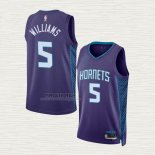 Maglia Mark Williams NO 5 Charlotte Hornets Statement 2022-23 Viola