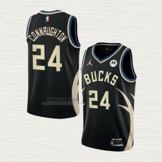 Maglia Pat Connaughton NO 24 Milwaukee Bucks Statement 2022-23 Nero