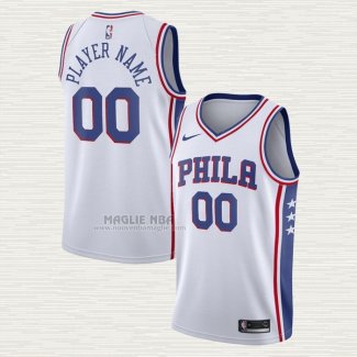 Maglia Philadelphia 76ers Personalizzate Association 2020-21 Bianco