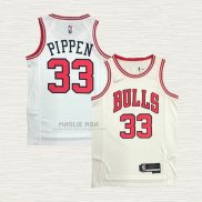 Maglia Scottie Pippen NO 33 Chicago Bulls Association 2021 Bianco