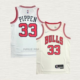 Maglia Scottie Pippen NO 33 Chicago Bulls Association 2021 Bianco