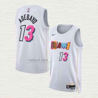 Maglia Bam Adebayo NO 13 Miami Heat Citta 2022-23 Bianco