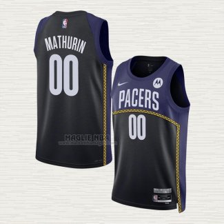 Maglia Bennedict Mathurin NO 00 Indiana Pacers Citta 2022-23 Blu