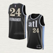 Maglia Bruno Fernando NO 24 Atlanta Hawks Citta 2023-24 Nero