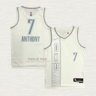 Maglia Carmelo Anthony NO 7 Oklahoma City Thunder Citta 2021-22 Bianco