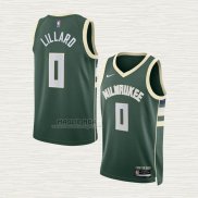 Maglia Damian Lillard NO 0 Milwaukee Bucks Icon Verde