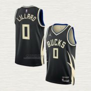 Maglia Damian Lillard NO 0 Milwaukee Bucks Statement 2022-23 Nero