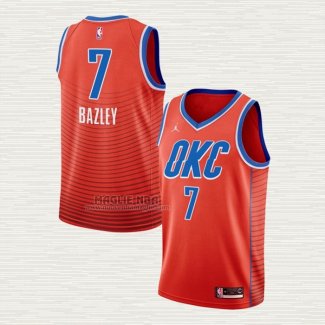 Maglia Darius Bazley NO 7 Oklahoma City Thunder Statement 2021 Arancione