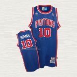 Maglia Dennis Rodman NO 10 Detroit Pistons Throwback Blu