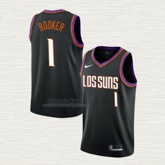 Maglia Devin Booker NO 1 Phoenix Suns Citta 2019-20 Nero