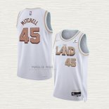 Maglia Donovan Mitchell NO 45 Cleveland Cavaliers Citta 2022-23 Bianco