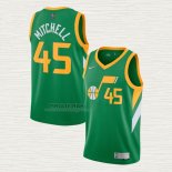 Maglia Donovan Mitchell NO 45 Utah Jazz Earned 2020-21 Verde