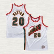 Maglia Gary Payton NO 20 Seattle SuperSonics Throwback Historic Bianco