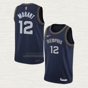 Maglia Ja Morant NO 12 Memphis Grizzlies Citta 2021-22 Blu