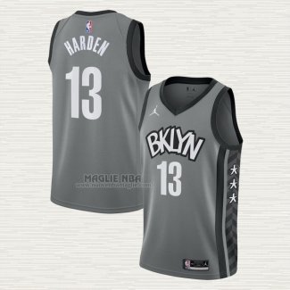 Maglia James Harden NO 13 Brooklyn Nets Statement 2020 Grigio