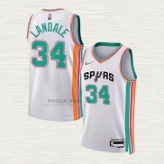 Maglia Jock Landale NO 34 San Antonio Spurs Citta 2021-22 Bianco