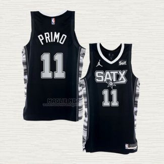 Maglia Joshua Primo NO 11 San Antonio Spurs Statement 2022-23 Nero