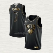 Maglia Kevin Durant NO 7 Brooklyn Nets Golden Edition Nero