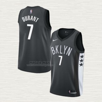 Maglia Kevin Durant NO 7 Brooklyn Nets Statement Nero