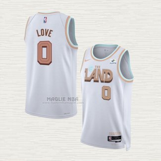 Maglia Kevin Love NO 0 Cleveland Cavaliers Citta 2022-23 Bianco