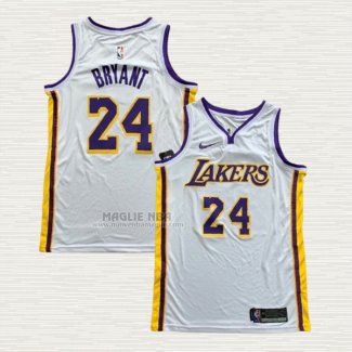 Maglia Kobe Bryant NO 24 Los Angeles Lakers Association 2018 Bianco