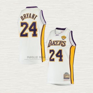 Maglia Kobe Bryant NO 24 Los Angeles Lakers Hardwood Classics Bianco