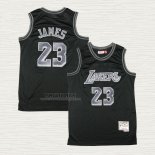 Maglia LeBron James NO 23 Los Angeles Lakers Throwback Nero