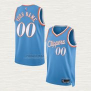 Maglia Los Angeles Clippers Personalizzate Citta 2021-22 Blu