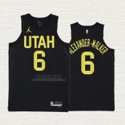 Maglia Nickeil Alexander-Walker NO 6 Utah Jazz Statement 2022-23 Nero