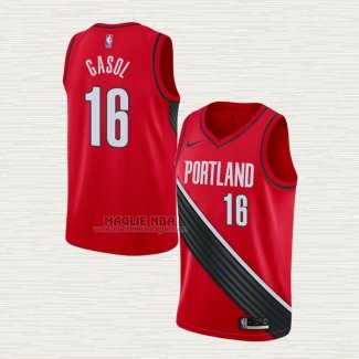 Maglia Pau Gasol NO 16 Portland Trail Blazers Statement Rosso