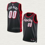 Maglia Portland Trail Blazers Personalizzate Citta 2021-22 Nero