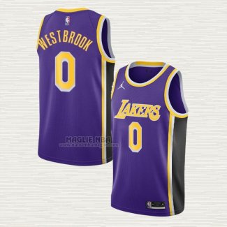 Maglia Russell Westbrook NO 0 Los Angeles Lakers Statement 2021-22 Viola