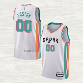 Maglia San Antonio Spurs Personalizzate Citta 2021-22 Bianco