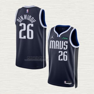 Maglia Spencer Dinwiddie NO 26 Dallas Mavericks Statement 2022-23 Blu