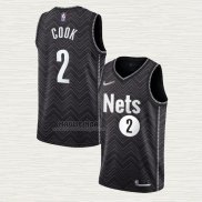 Maglia Tyler Cook NO 2 Brooklyn Nets Earned 2020-21 Nero